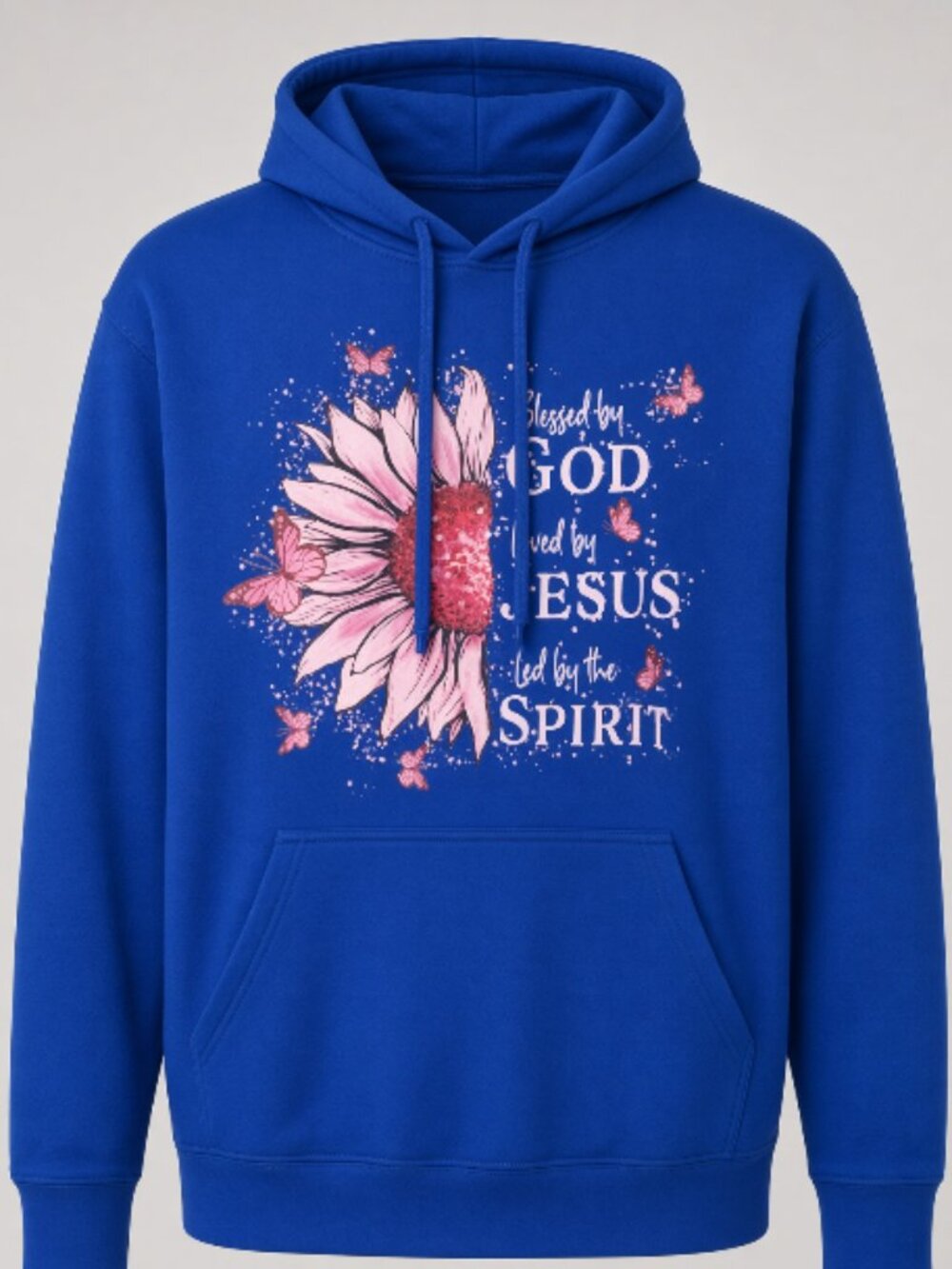 Port & Company God Jesus Spirit Blue Hoodie 2XL